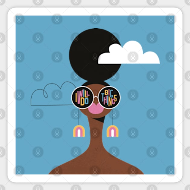 Sassy girl with rainbow earrings Sticker by damppstudio